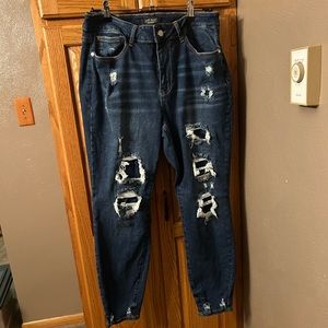 Judy Blue 14W skinny fit, distressed jeans. Only worn a few times. Mid rise